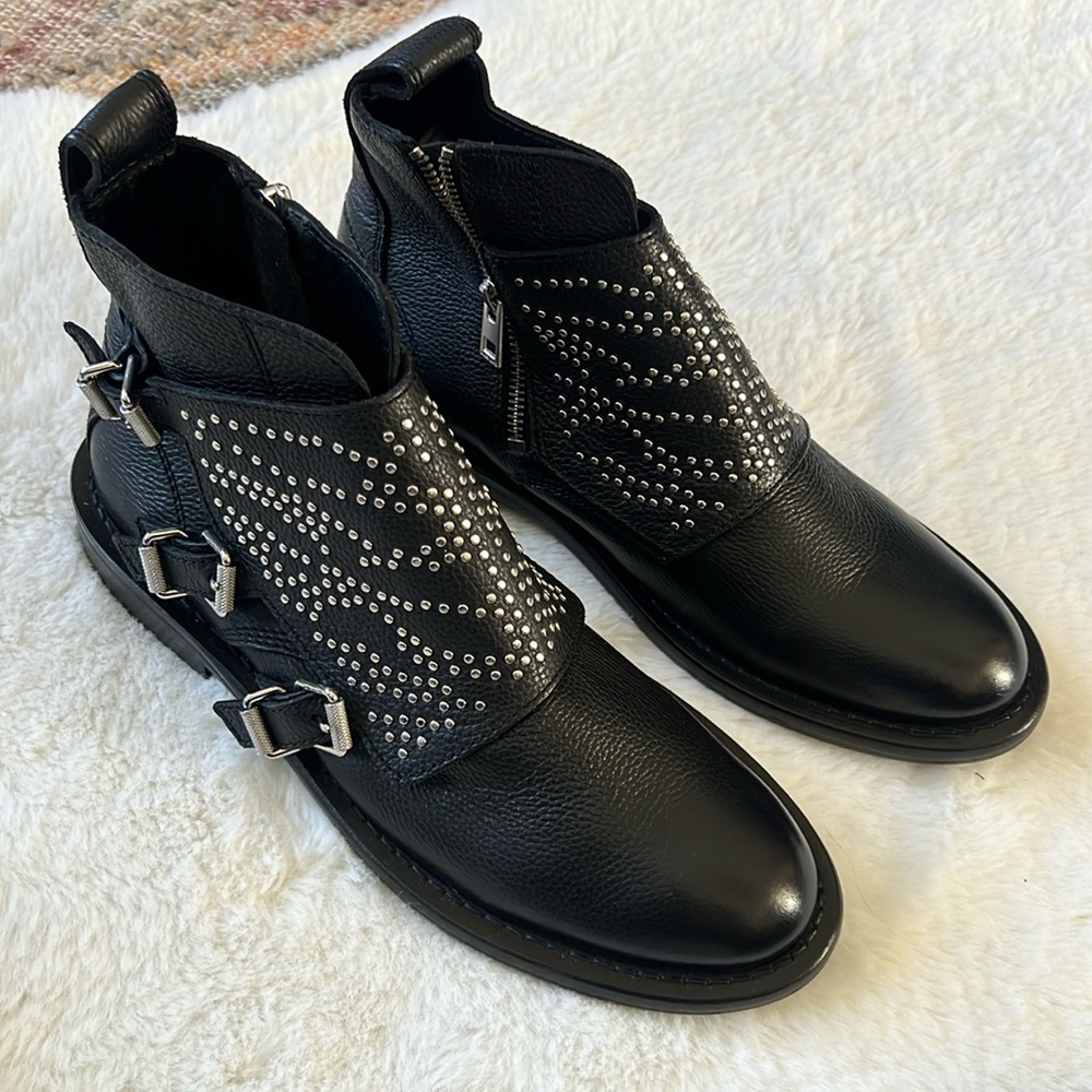 Zadig Lauren Leather Moto Boots